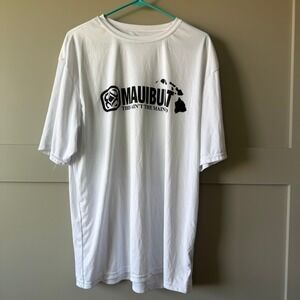 Maui Built Graphic T-Shirt Men XL White Performance Aloha This Aint The Mainland